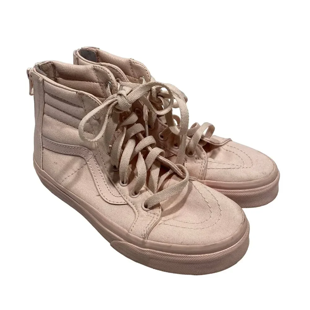 Vans Sk8 Hi Mono Canvas Sneakers Blush Pink Size 3 Youth